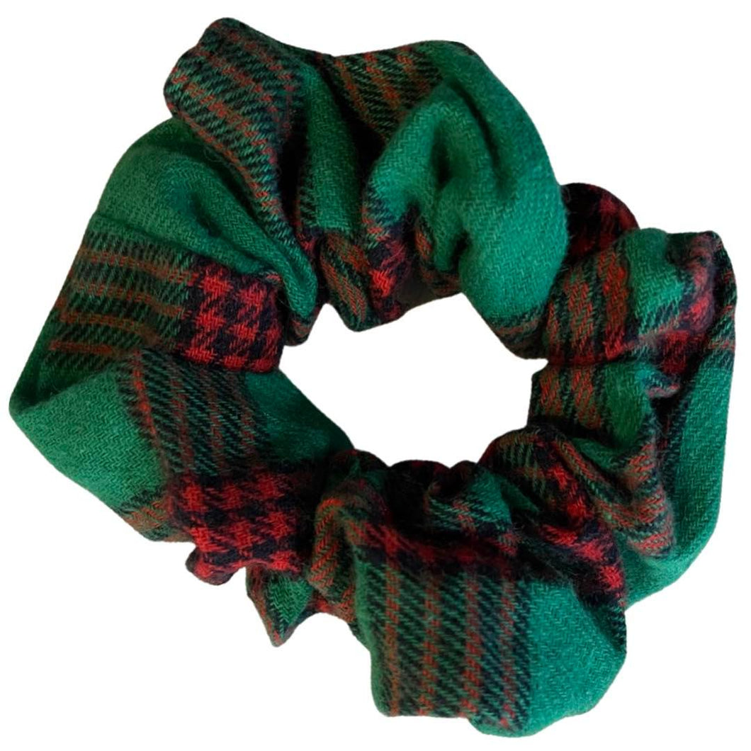 RED GREEN TARTAN SCRUNCHIE